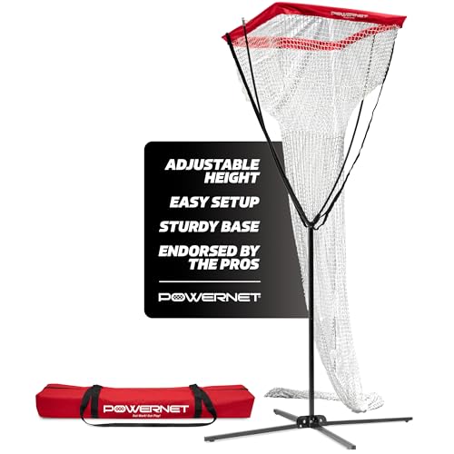 PowerNet Volleyball Setter Trainer Net | Adjustable Height | Great for Indoor and Outdoor Practice | Built-in Drawstring Ball Release | Sturdy Rubber Footed Base