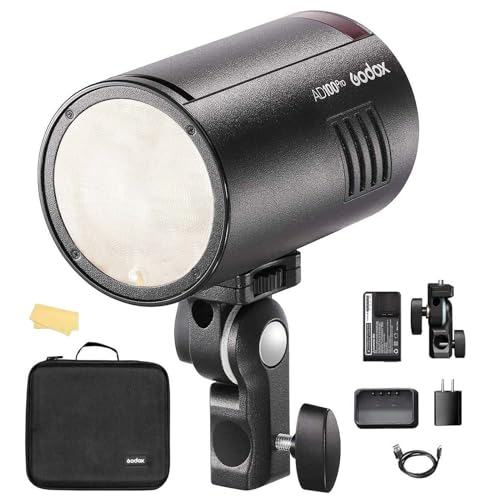 Godox AD100pro Strobe Flash Portable 2600mAh Battery 100Ws TTL/M/Multi Functions 2.4G Wilreless X System 5800K±200K 1/8000 HSS 0.01-1.5s Recycling 360 Full Power Outdoor Strobe Flash