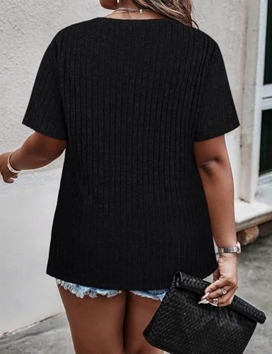 Viracy Plus Size Womens Tops 1/4 Zip Up Casual Shirts Lightweight Short Sleeve Tunics2