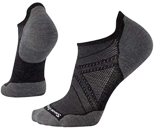 Smartwool PhD Outdoor Light Micro Socks - Men’s Run Elite Wool Performance Sock Charcoal Large