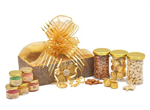Image of NUTRI MIRACLE Festive Dry Fruits Chocolate Gift Pack With Candles | Diwali Goodies For Business Corporate | Diwali Greeting Card.