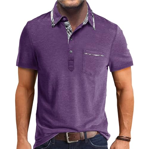 Polo homme anti-transpiration coupe ajustée confortable d'été muni d'une poche poitrine