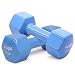 Yes4All Vinyl Coated Dumbbells – PVC Hand Weights for Total Body Workout (Set of 2, Blue, 15 lbs)