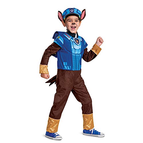 Chase Costume for Boys, Deluxe Paw Patrol Movie Character Outfit with Badge, Toddler Size Small (2T)