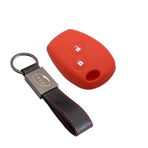 Housse étui en Silicone pour Clé Renault – Coque Cover Porte-Clés pour Renault Clio Kangoo Modus Twingo Laguna Master Megane Protection Télécommande Voiture (Rouge)
