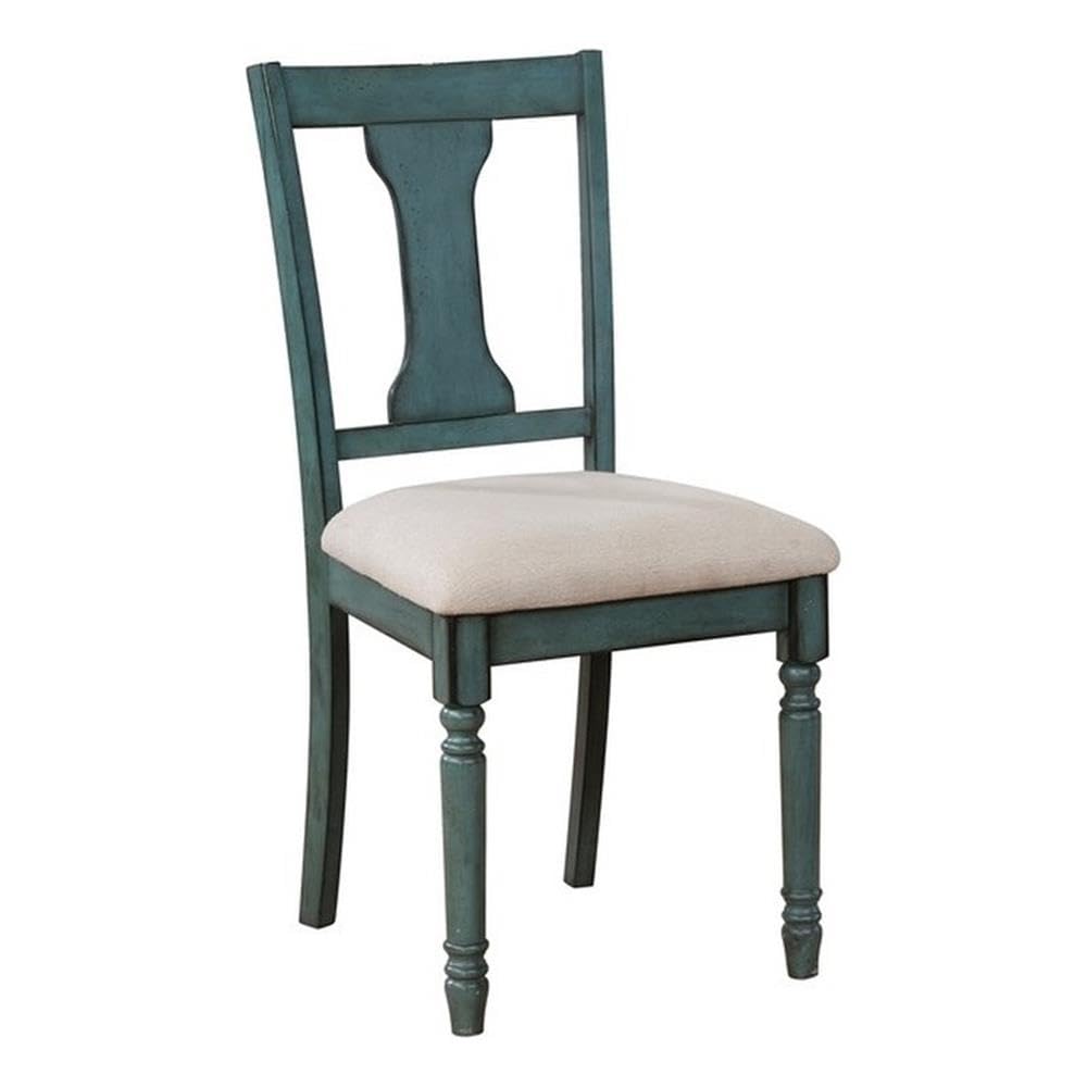 Powell Furniture Willow, Teal Blue, Set of 2 Side Chair,