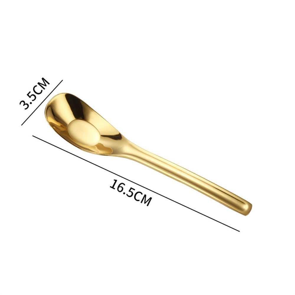 Cuillères De Service Cuillère de ménage en Acier Inoxydable épaissie(Gold,16.5x3.5cm)