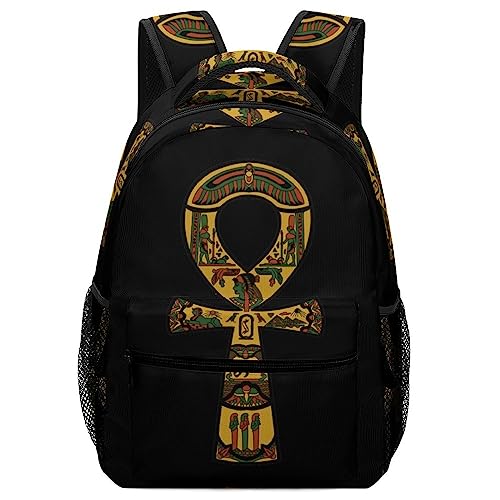 Ankh Detailed RBG Backpack for Women Men Casual Travel Daypack Business Work Shoulder Bag Gifts