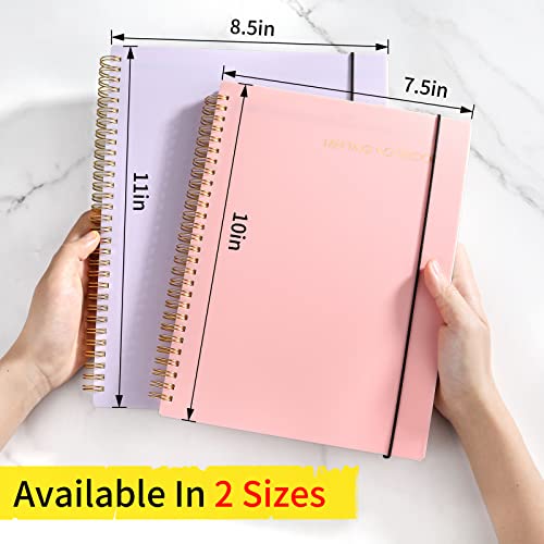 SUNEE Meeting Notebook for Work with Action Items - 240 Pages, A4 Size  Project Planner, Spiral Meeting Agenda/Minutes Notebook Organizer for Women