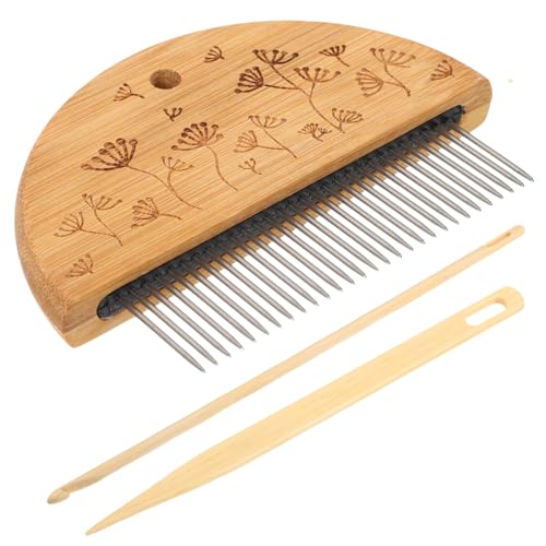 LALAFINA Knitting Needles Weaving Comb Set Steel Comb Weaving Crochet Needle Tapestry Making Tool Kit
