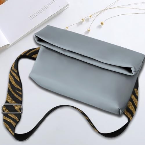 Image of Adjustable Purse Strap for Women, Crossbody Wide Handbag Strap Replacement, Sturdy Bag Strap with Silver Hardware