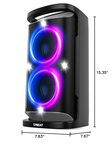 Tpbeat TP-PT-01 Portable Bluetooth Party Speaker: 160W Peak Powerful Loud Sound Deep Bass Wireless Boombox Large Subwoofer 15 Hours Battery Life Fast Charging thumb #6