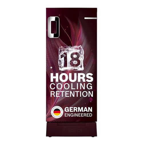Image of Bosch 207 L, 4 star, Direct-Cool Single Door Refrigerator | 18 Hrs Cooling Retention | 2.5X Faster Cooling | Spacious Multi Box | XL Dry Storage | SuperFreeze (2026 model, CST20W34VI, Feather Wine)