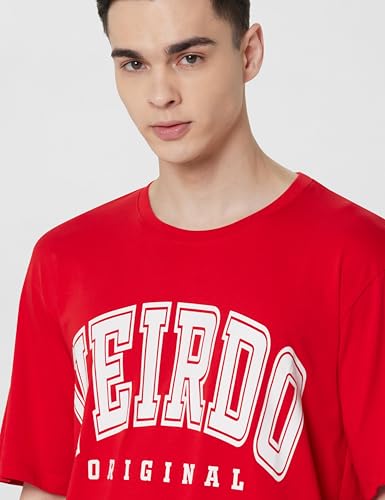 Image of Veirdo 100% Pure Cotton Oversized Baggy Fit Half Sleeve Printed Round Neck Multicolor Drop Shoulder T-Shirt for Men & Boys (Pack of 3)