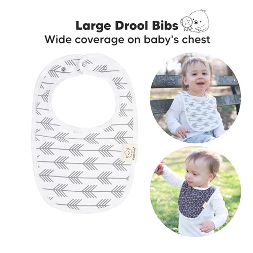 Image of 8-Pack Organic Baby Bibs for Boys, Girls - Soft Cotton Drooling and Teething Bibs for Baby Girl & Boy, Extra Absorbent, Easy to Clean & Put On for Toddler, Newborn, Infant 0-24 Months (Grayscape)