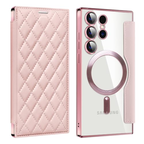 Coque Portefeuille Samsung S26 Ultra en Cuir Rose Chic