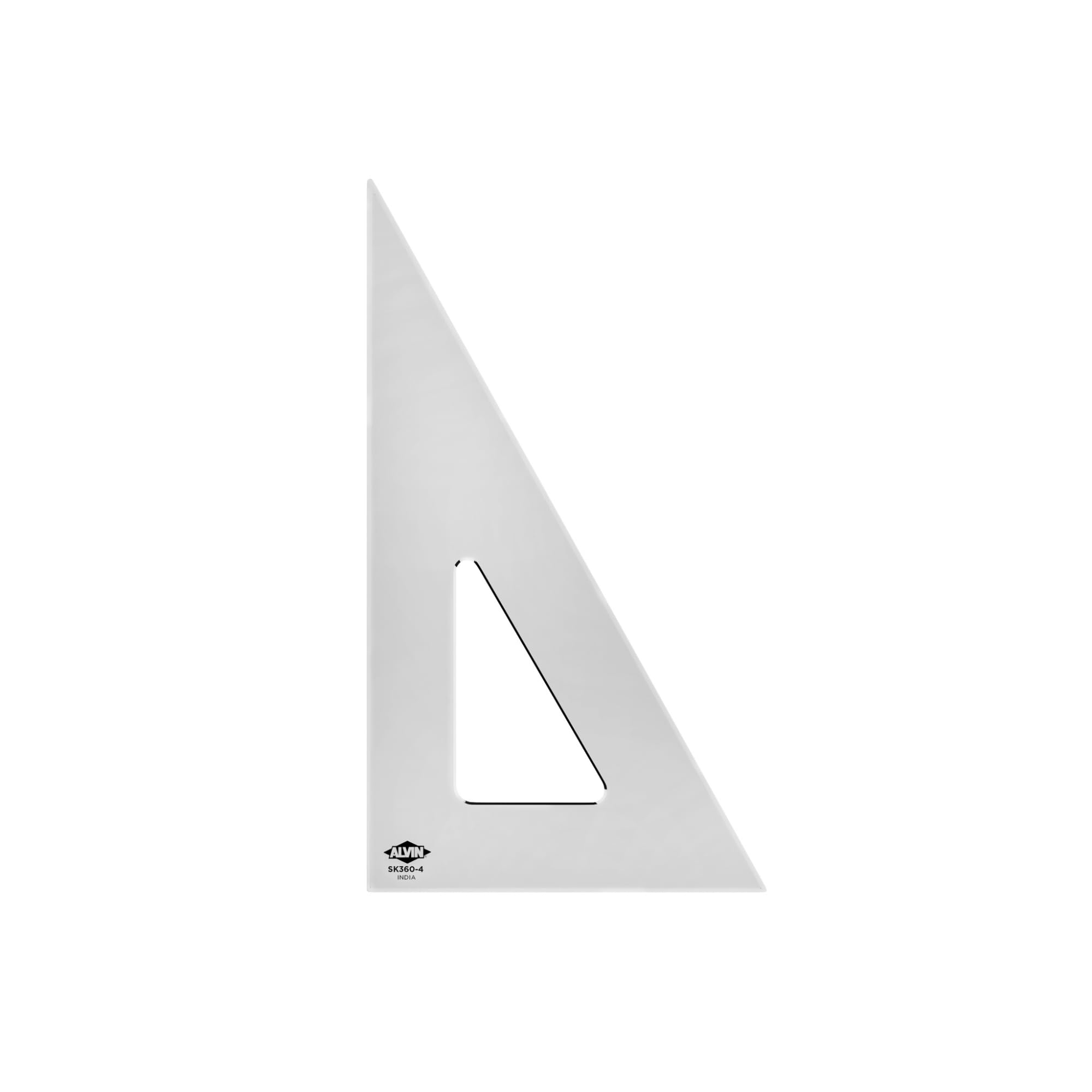 ALVIN Drafting Triangle, Smoke, Beveled, 30/60 Degrees, 4 in, SK360-4