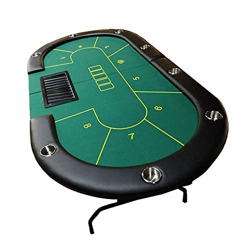 Texas Hold'em Tisch Pokertisch mit einzelnen Eisenfüßen und einziehbarem Tisch, Domino-Tisch kann zur Aufbewahrung und zum Transport in der Mitte gefaltet werden