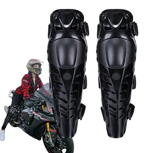 Genouillères de moto et protège-tibias noirs de course pour motard