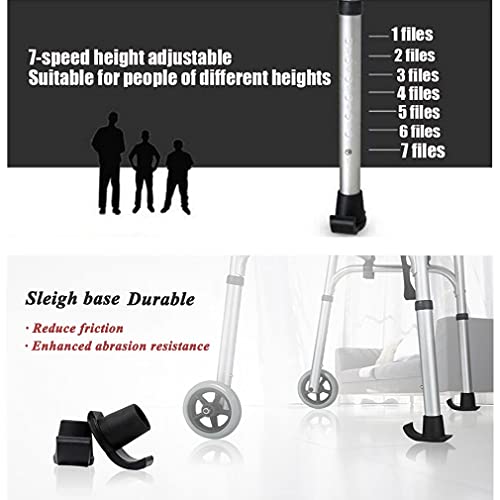 Looprek Rollator Loophulpmiddel voor ouderen Opvouwbaar Verstelbare hoogte Hulpmiddel voor beperkte mobiliteit Trainer voor de onderste ledematen Verlangen naar onafhank - Afbeelding 9