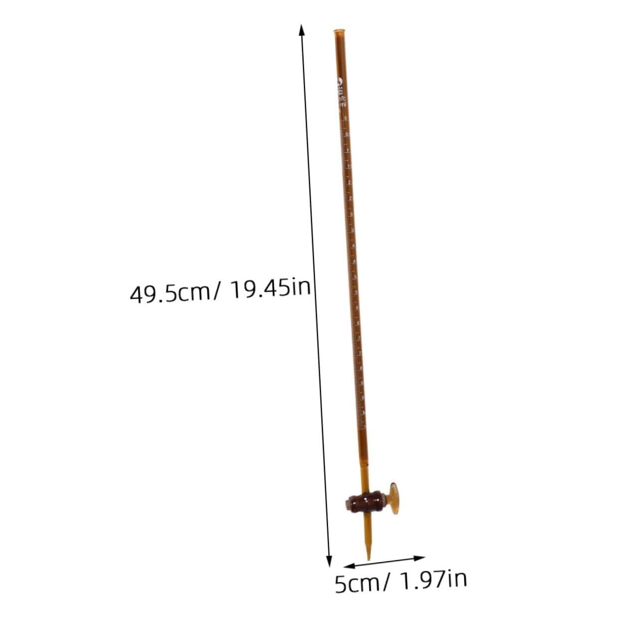 mikrobureta borokrzemowa, Biureta ze szkła borokrzemianowego 2 szt. Wielokolorowa 10/25/50 ml do laboratorium szkolnego(Brown,50ml)