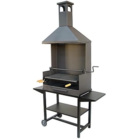 Barbacoa Chimenea con Base Metálica y Parrilla INOX Cover