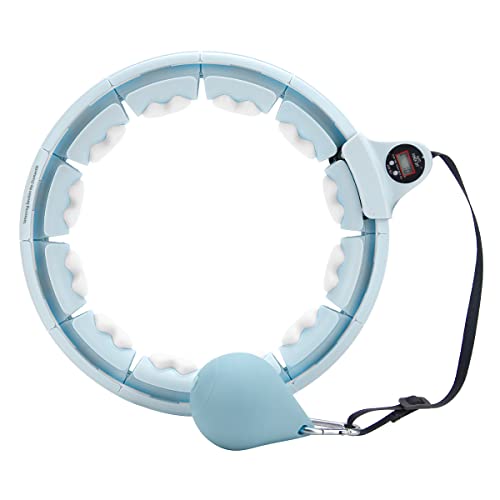 Demteric Upgraded Smart Weighted Hula Hoop Plus Size 5lb Exercise Adults Kids with Reinforced Knots and Auto-Spinning Ball, Weight Loss Infinity Hula Fit Hoop Non-Fall Workout Waist Hula Hoop TIK Tok