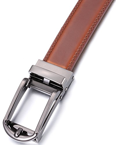 Marino's Mens Genuine Leather Ratchet Dress Belt with Open Linxx Buckle3