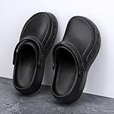MEIAGDT Men's Chef Clogs, Non-Slip Safety Shoes, Waterproof and Oil Resistant, Adjustable Straps, Suitable for Restaurant, Kitchen, Nursing Work, Garden Clogs for Catering Cooking. Black-47 - Image 2