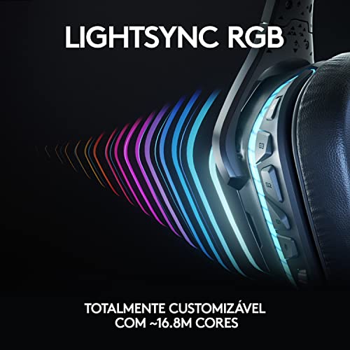 Headset Gamer Logitech G635 7.1 Dolby Surround com RGB LIGHTSYNC e Drivers de Áudio Avançados para P