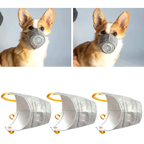 tchrules Dog Protective Muzzle Mask 3 Pack,Cotton Cloth Adjustable Breathable Anti Fog Smoke