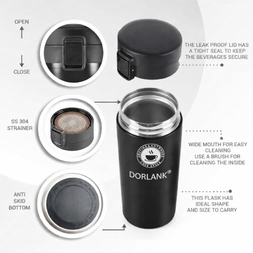 Image of Coffee Mug 500ML Vacuum Insulated Stainless Steel Cup with Leakproof Lid & Non-Slip Cover, Keep Drinks 8 Hrs Hot & 14 Hours Cold, Ideal for Office & Outdoor Use