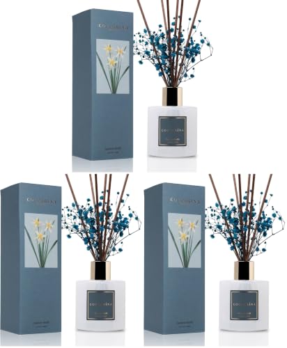 Image of COCORRINA Reed Diffuser - Cashmere Vanilla 6.7 fl oz Reed Diffuser for Bedroom Bathroom Home Decor (Pack of 3)