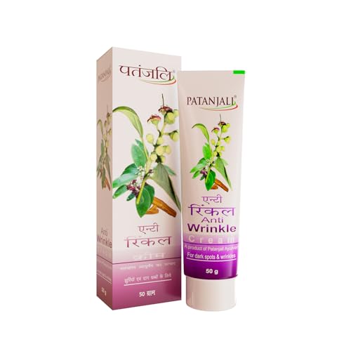 Image of Patanjali Anti Wrinkle Cream, Natural Herbal Cream for Smoother and Nourished Skin pack of 2 50g each
