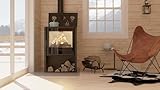 Moderno inserto per camino KOVI Lupo M-CP con innovativa piastra riscaldante nel camino 8,7 KW immagine