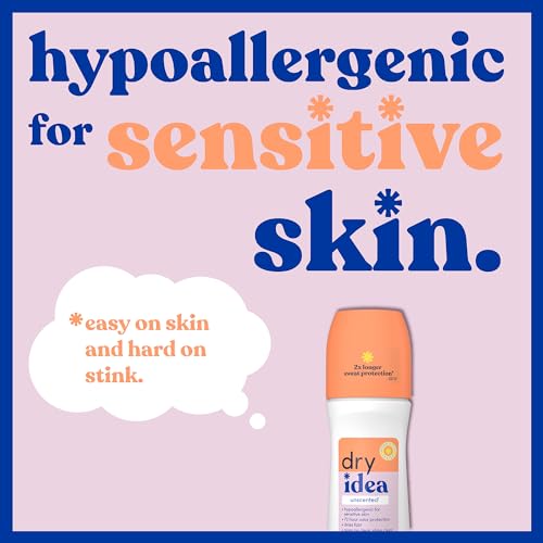 Dry Idea DC06810 Roll-On Deodorant & Antiperspirant | 2X Longer Sweat Protection | 72-Hour Odor Protection | Unscented & Hypoallergenic thumb #3