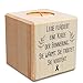 Trauerlicht - leise flackert eine Kerze - Teelichthalter mit Gravur aus Holz - Grabschmuck - Trauergeschenk - Gedenklicht - Erinnerungslicht - Kerze zur Trauerbewältung - Holzwürfel