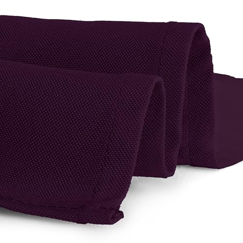 Image of Gee Di Moda Rectangle Tablecloth - 70 x 120 Inch Eggplant Table Cloth for 6 or 8 Foot Rectangle Tables - Heavy Duty Washable Fabric - for Holiday Party, Dinner, Weddings, Baby Shower & Events