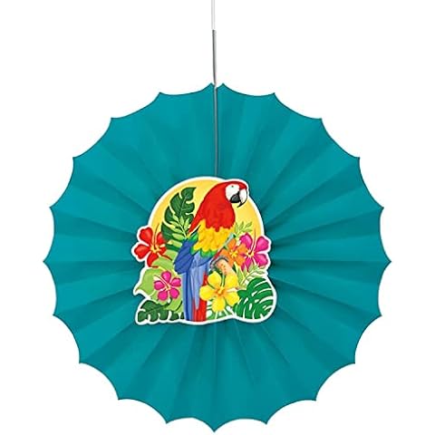 12" Tropical Island Luau Paper Fan Decoration Cover