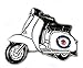 Mainly Metal Broche en métal émaillé Motif scooter Lambretta MOD RAF