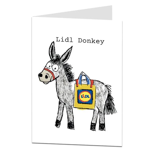 Funny Christmas Cards For Men & Women Cute Little Donkey Xmas Design Modern Luxury Individual