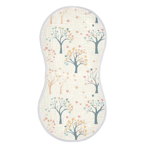 Tree Love Pastel Simple Cotton Muslin Burp Cloth Soft and Absorbent Baby Rags and washcloth for boy and Girl Set of 2, 22x11in2