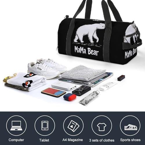 Mama Bear Sports Gym Bag Travel Duffel Bag Weekender Bag Yoga Bag for Men Women4