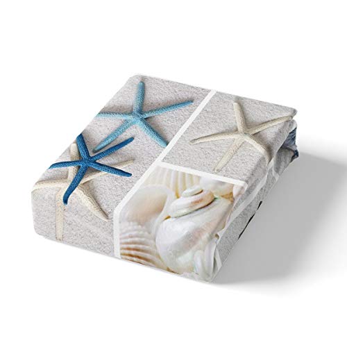 Nautical Bedding Set Beach Theme Comforter Cover King Size Marine Sail Boat Duvet Cover For Kids Boys Girls Teens Lighthouse Pearl Bedspread Cover For Living Room Decor - Image 2