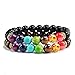 NC 2pcs / Set Bracelets Bangles Yoga Balance Beads Reiki Bouddha Bracelet de prière Bijoux Accessoire de Poignet de Mode (Metal Color : A)