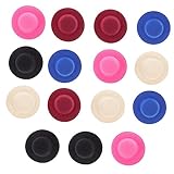 NUOBESTY 15個セット ミニハット 帽子飾り DIYクラフト用アクセサリー 色とりどりのドーム型帽子 おドールの着せ替え 雛飾りや五月ドールの工芸装飾用