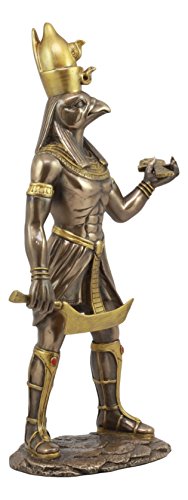 Ebros Egyptian Mythology Horus Falcon Bird With Pschent Double Crown Of Egypt Statue God Of War Protection And Sky Deities Gods Of Egypt Figurine #TOP1