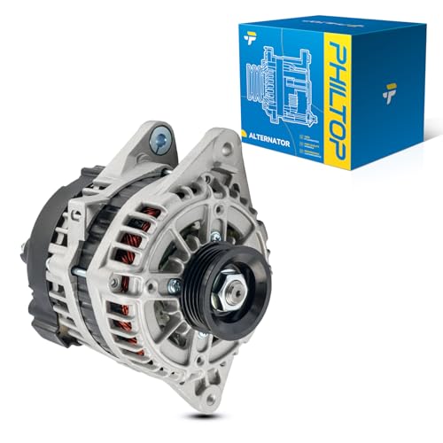 Image of PHILTOP Alternator Compatible with Hyundai Elantra 2001-2002, Accent 2000-2002 High Amp Alternators Replace 13839N 12V 80Amp CW S4 4-Groove Pulley