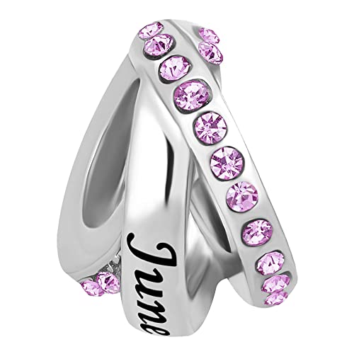 Image of LSxAB Birthstones Charms fits Pandora Bracelet for Women Happy Birthday to January-December Charm for Bracelet Necklace Pendant for Women Jewelry
