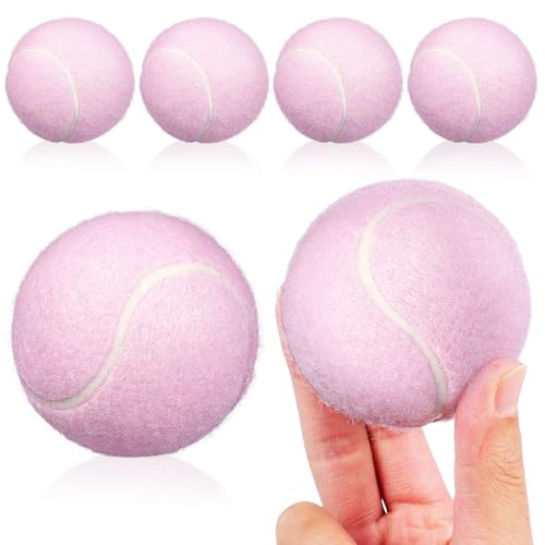 SEWACC 6 pelotas de tenis, color rosa, suaves, elásticas, para niñas, entrenamiento para principiantes, ejercicios juveniles y diversión en el parque infantil